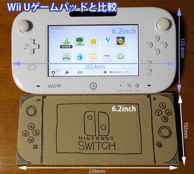 Wii Uゲームパッドと比較