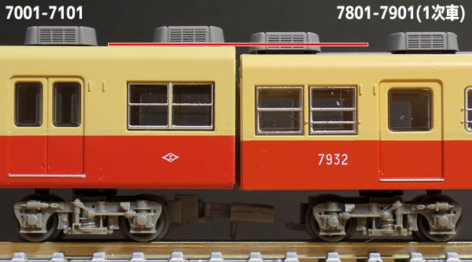 鉄コレ阪神7101、7801との高さ比較