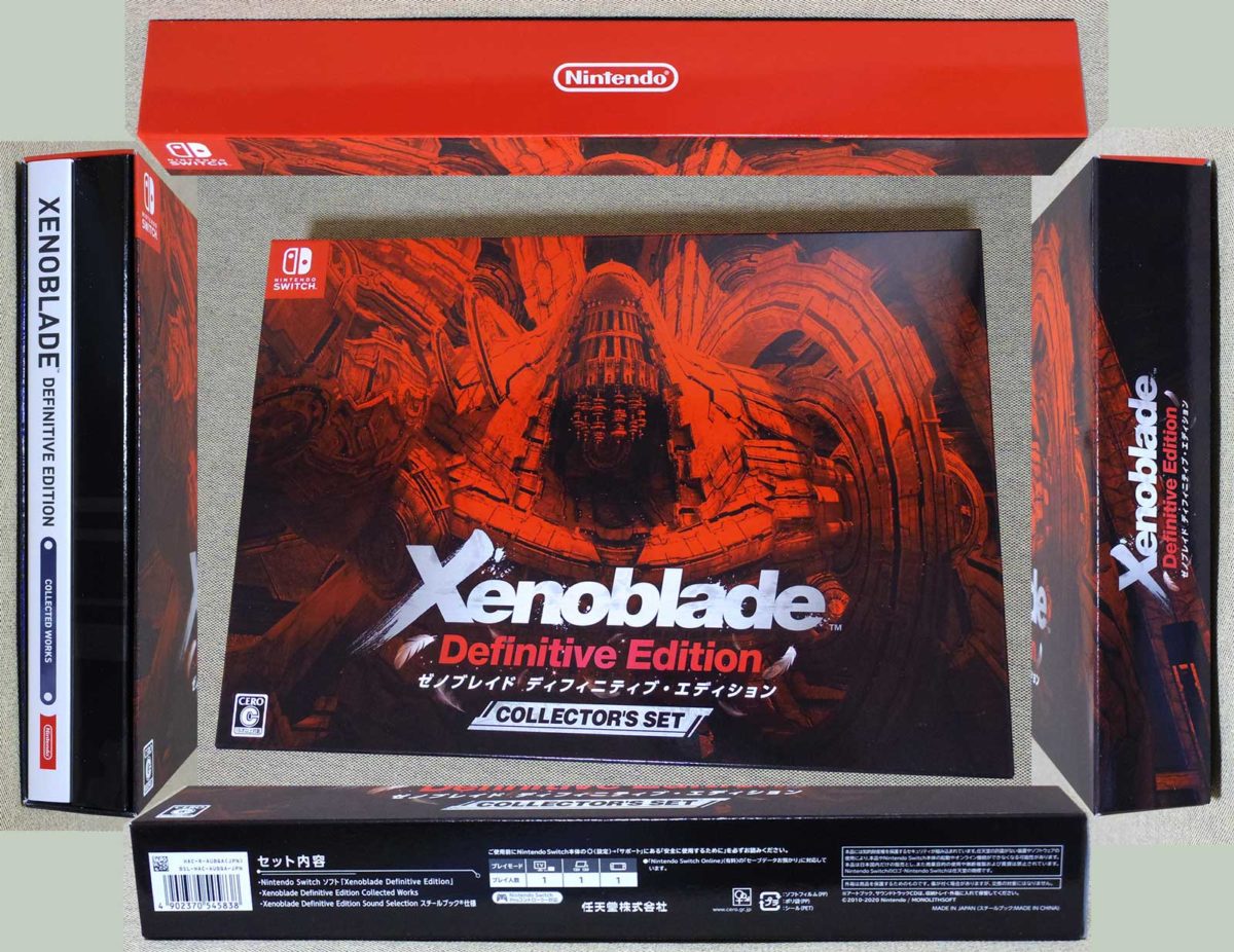 Switch「Xenoblade Definitive Edition 」コレクターズエディション（パッケージ上面＋4側面）